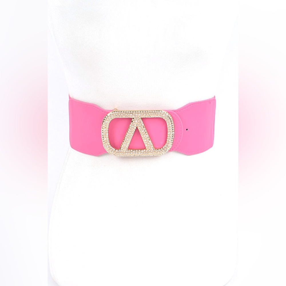 Plus Size Rhinestone Elastic Statement Belt